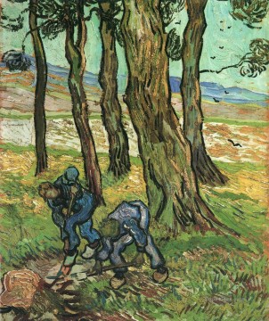  Vincent Decoraci%C3%B3n Paredes - Dos excavadores entre árboles Vincent van Gogh